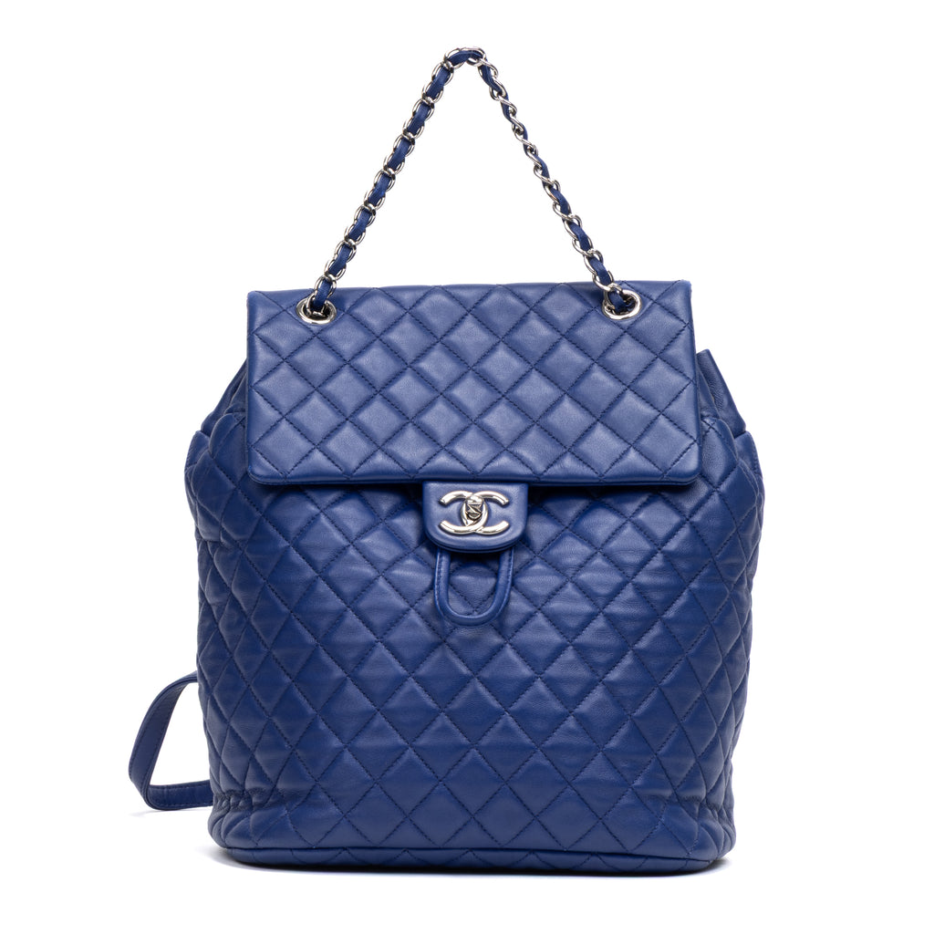 Backpack Urban Spirit Backpack Large Blue Quilted Lambskin