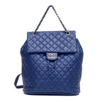 Backpack Urban Spirit Backpack Large Blue Quilted Lambskin