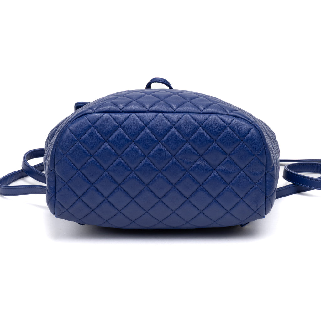 Backpack Urban Spirit Backpack Large Blue Quilted Lambskin