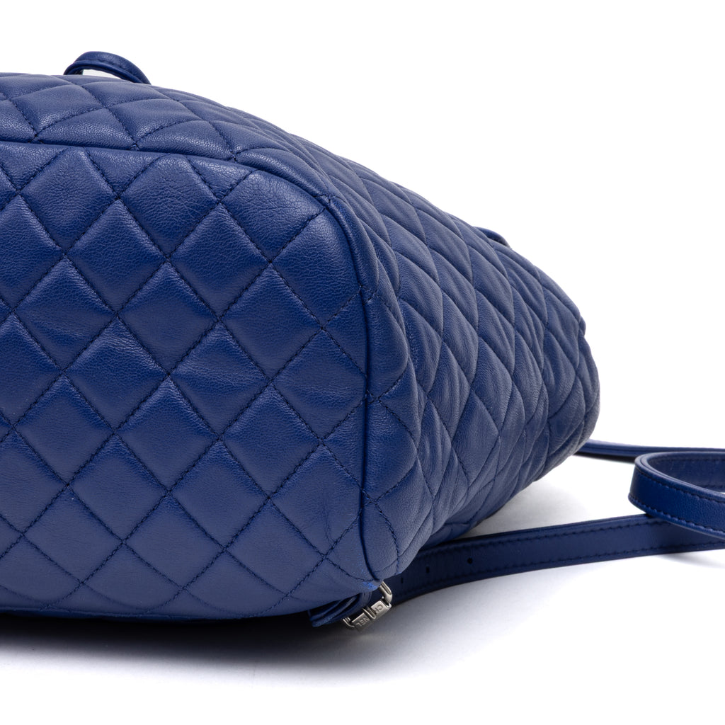 Backpack Urban Spirit Backpack Large Blue Quilted Lambskin