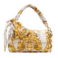 Shoulder Bag Ltd. Versace Fendace FF Baguette Medium White Quilted Scarf Silk