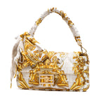 Shoulder Bag Ltd. Versace Fendace FF Baguette Medium White Quilted Scarf Silk
