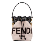 Shoulder Bag Mon Tresor Bucket Bag Mini Pink Printed Fur with Leather