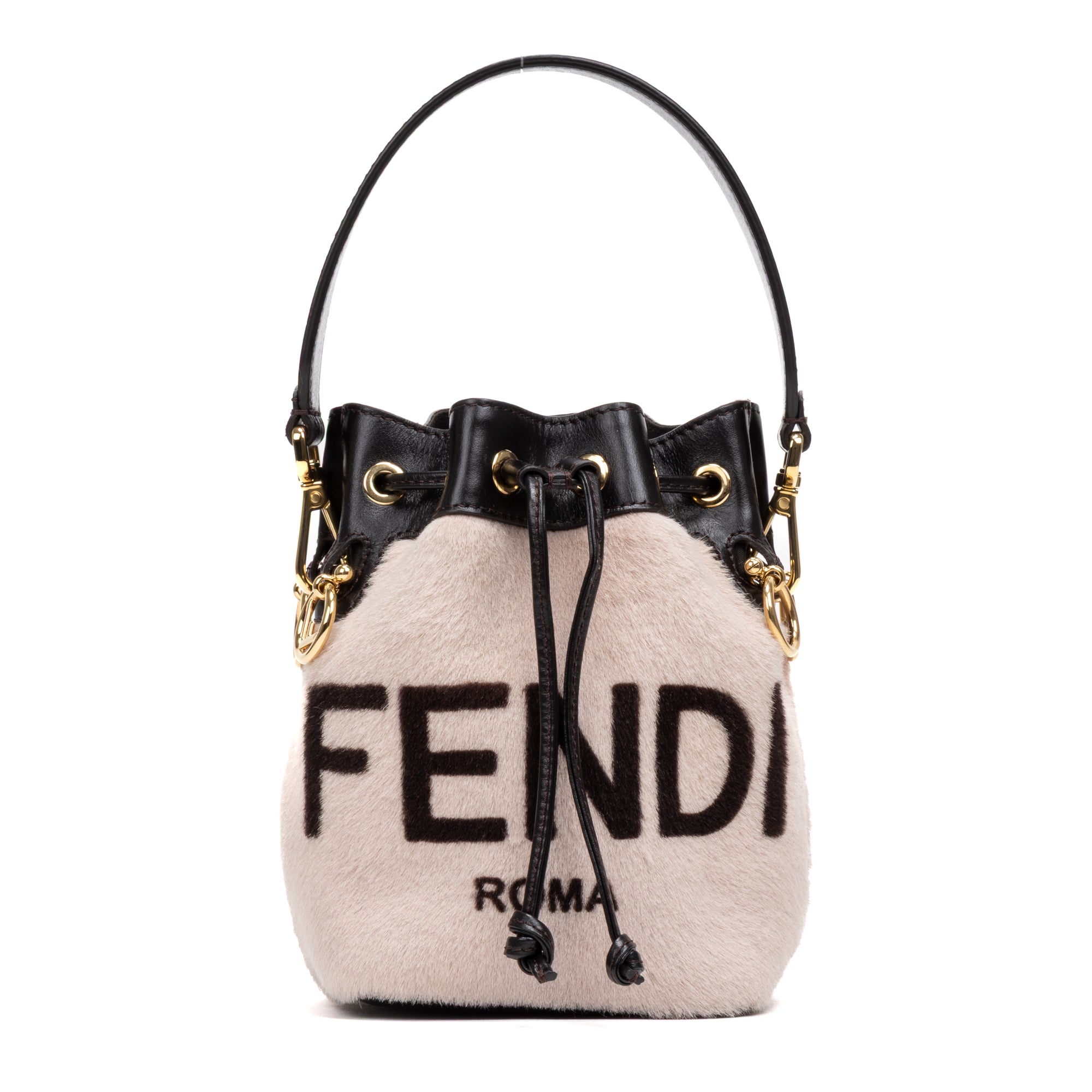 Shoulder Bag Mon Tresor Bucket Bag Mini Pink Printed Fur with Leather