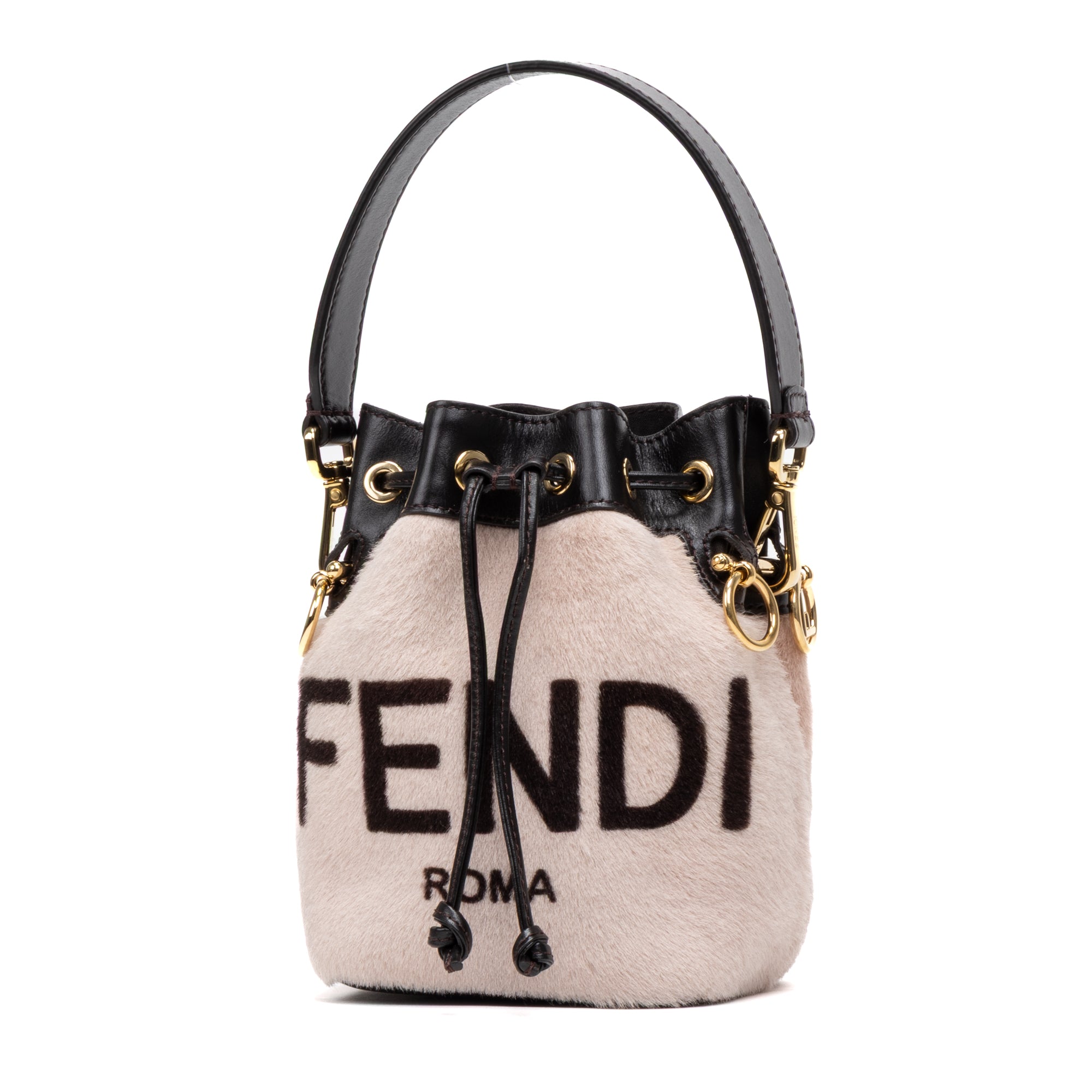 Shoulder Bag Mon Tresor Bucket Bag Mini Pink Printed Fur with Leather