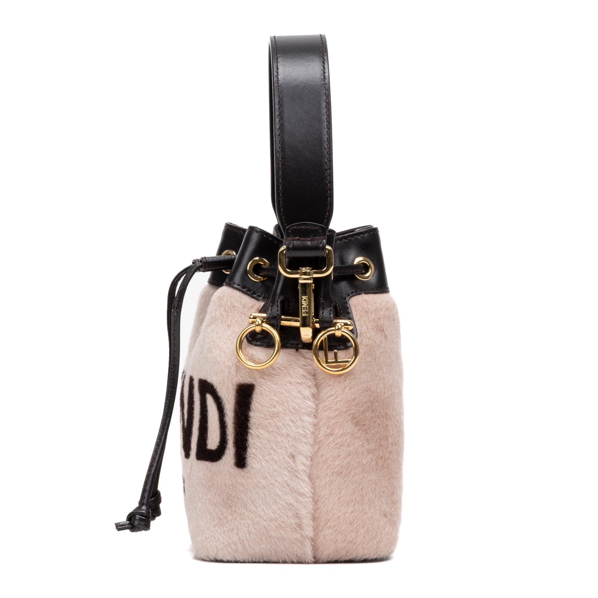 Shoulder Bag Mon Tresor Bucket Bag Mini Pink Printed Fur with Leather