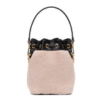 Shoulder Bag Mon Tresor Bucket Bag Mini Pink Printed Fur with Leather