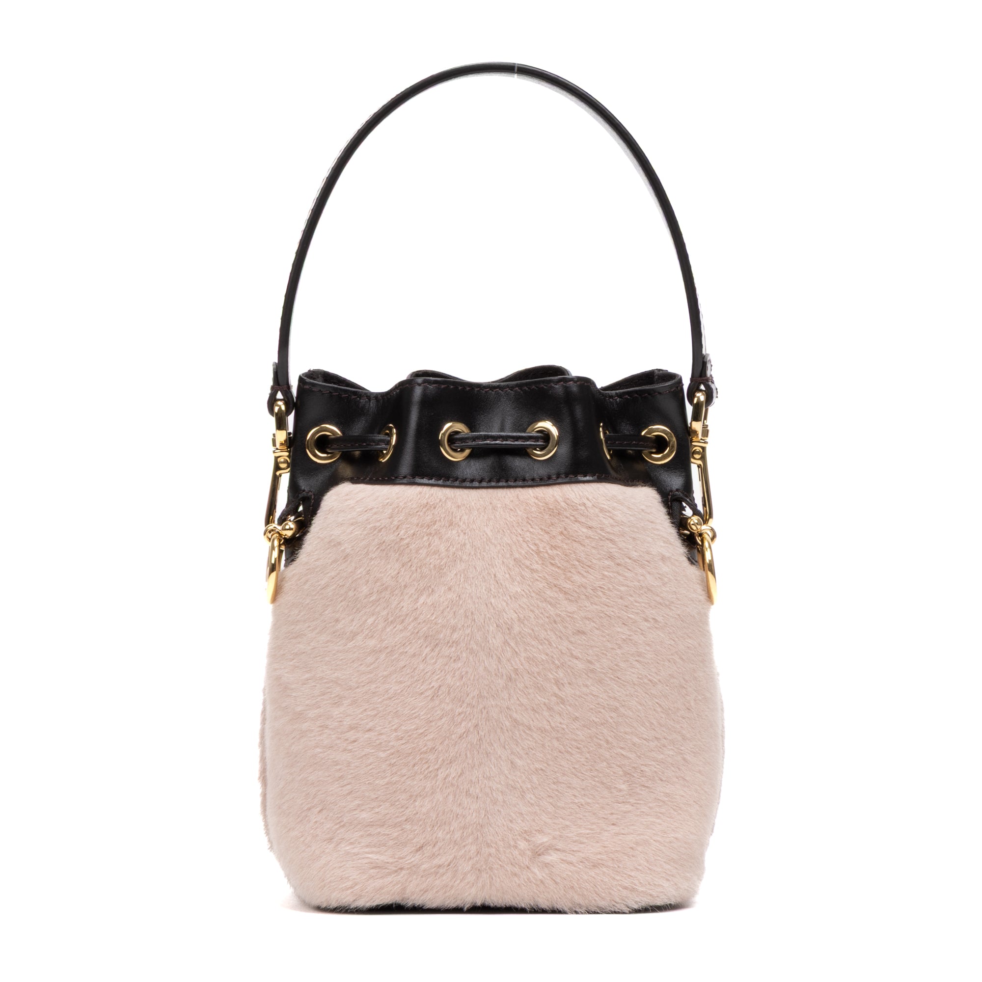Shoulder Bag Mon Tresor Bucket Bag Mini Pink Printed Fur with Leather