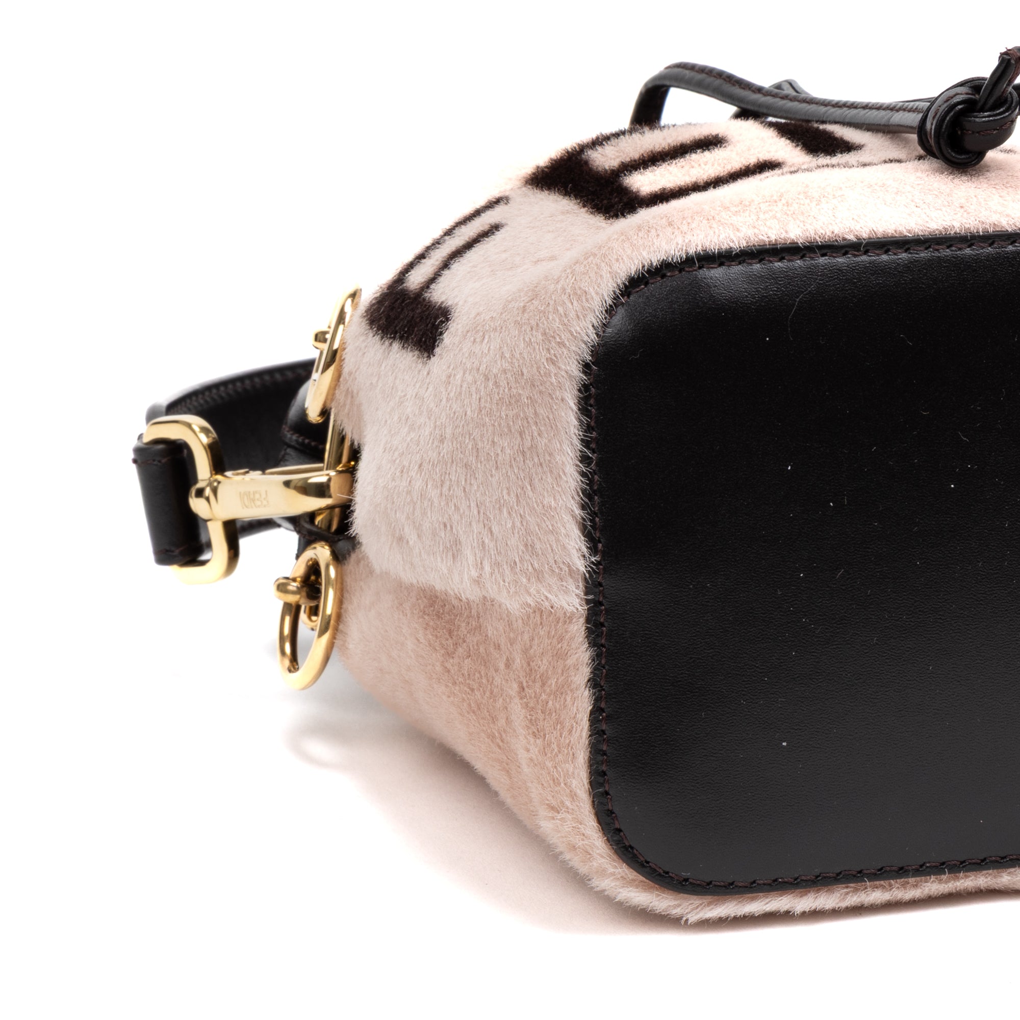 Shoulder Bag Mon Tresor Bucket Bag Mini Pink Printed Fur with Leather