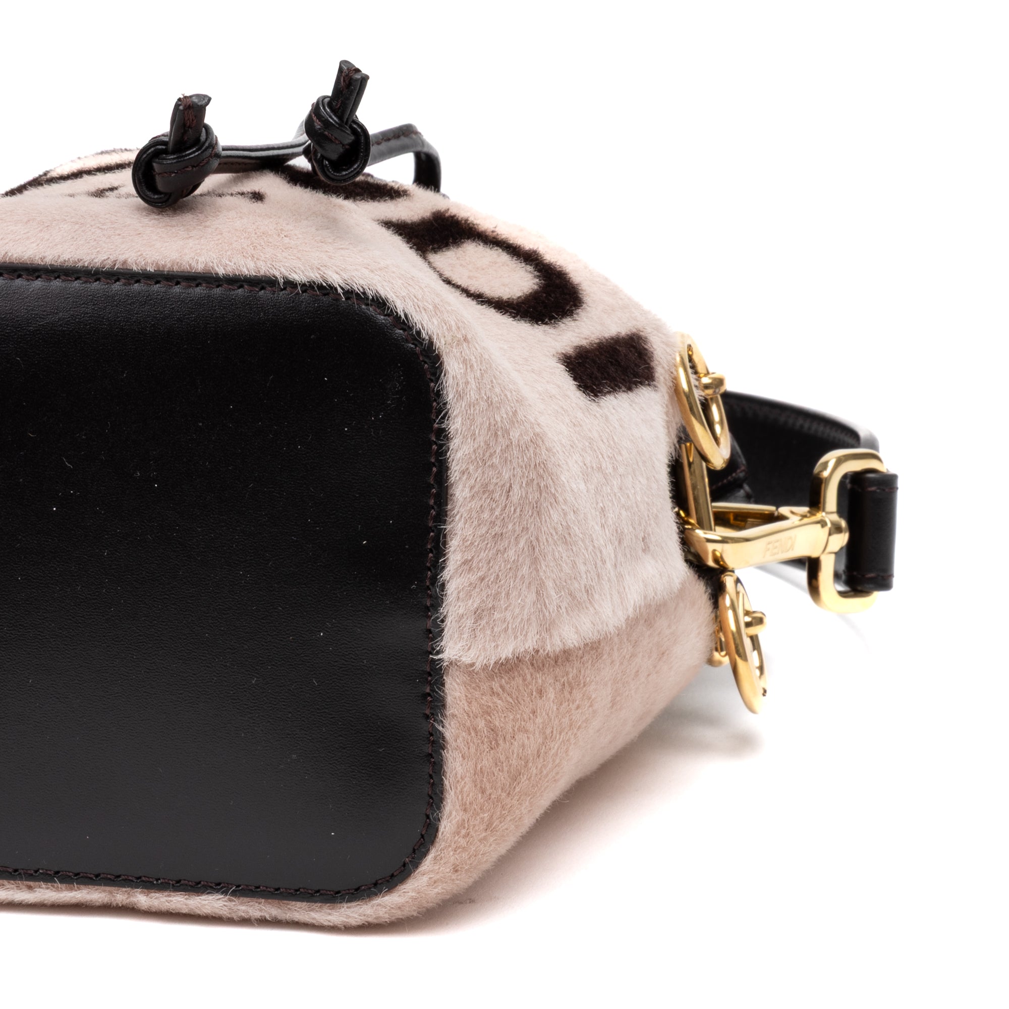 Shoulder Bag Mon Tresor Bucket Bag Mini Pink Printed Fur with Leather
