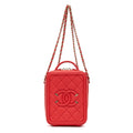 Shoulder Bag Filigree Vertical Vanity Case Mini Red Quilted Caviar Leather