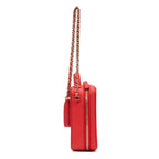 Shoulder Bag Filigree Vertical Vanity Case Mini Red Quilted Caviar Leather