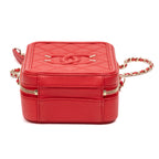Shoulder Bag Filigree Vertical Vanity Case Mini Red Quilted Caviar Leather