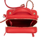 Shoulder Bag Filigree Vertical Vanity Case Mini Red Quilted Caviar Leather