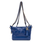 Shoulder Bag Gabrielle Hobo Bag Small Blue Quilted Age Lambskin