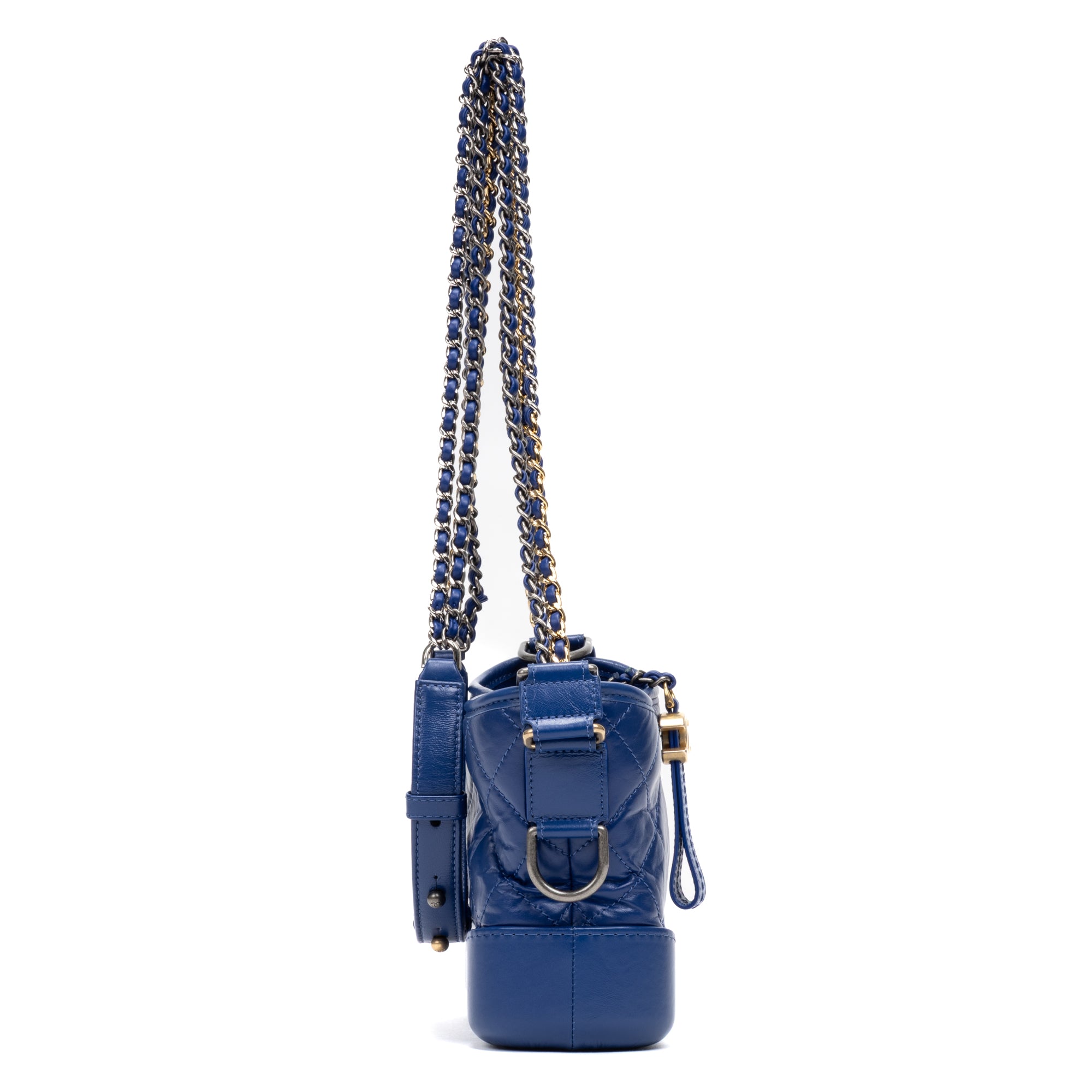 Shoulder Bag Gabrielle Hobo Bag Small Blue Quilted Age Lambskin