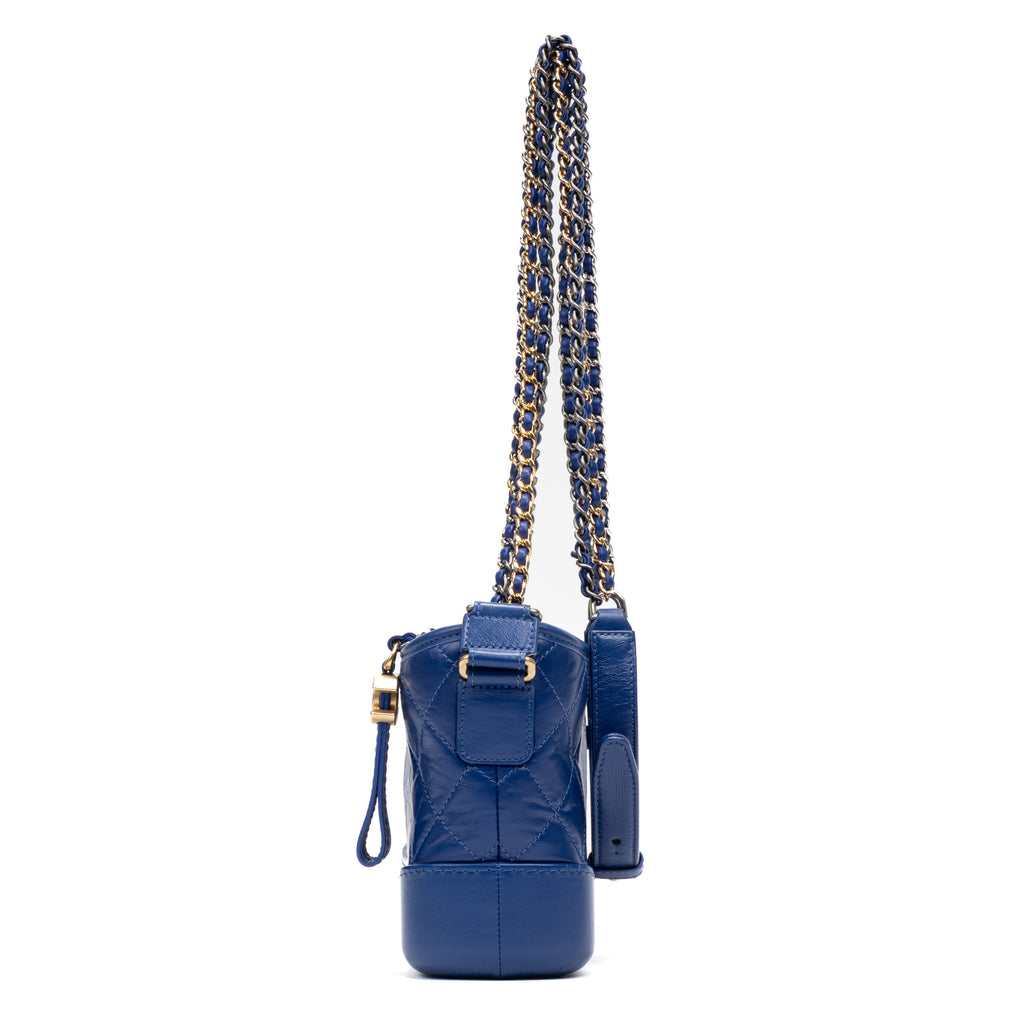 Shoulder Bag Gabrielle Hobo Bag Small Blue Quilted Age Lambskin