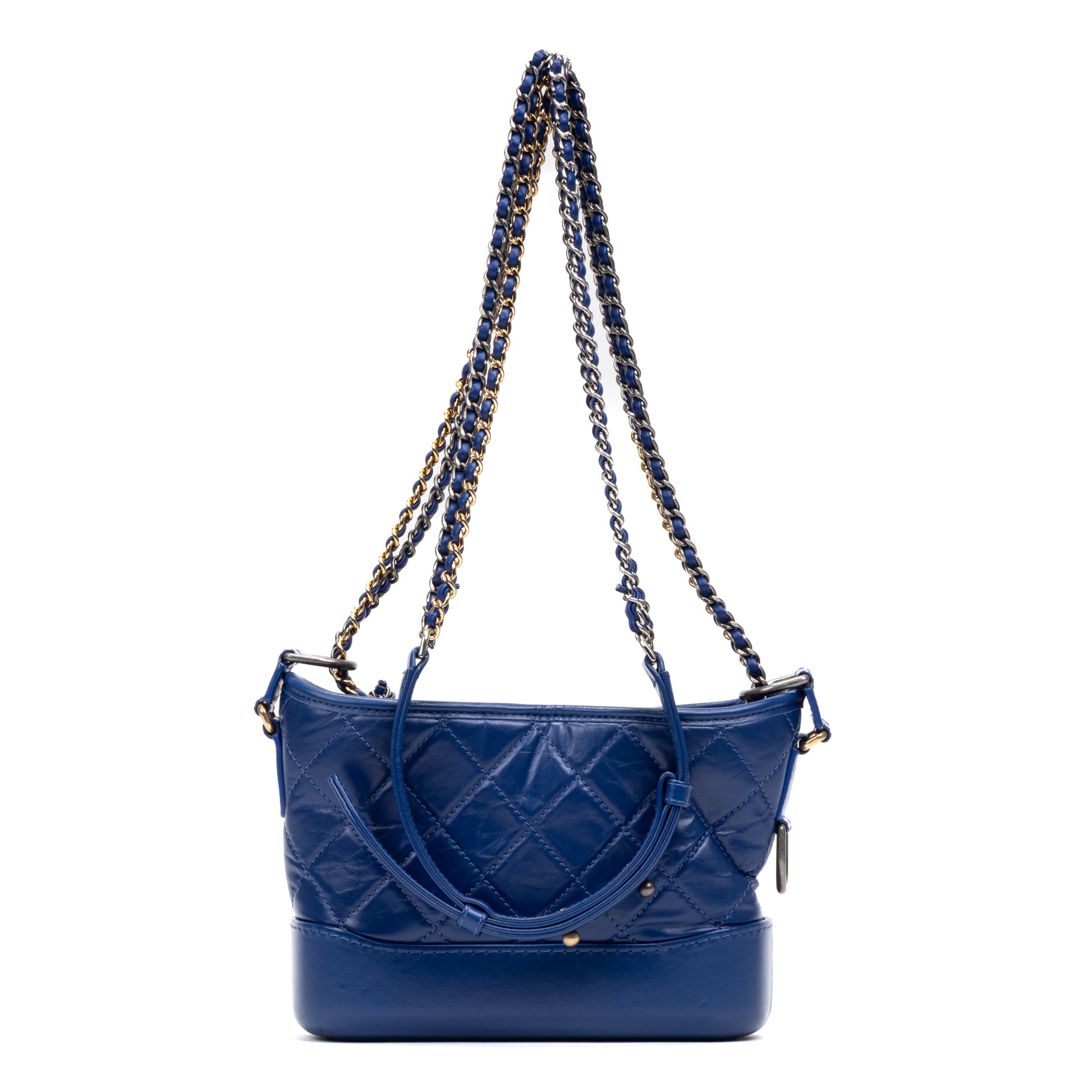 Shoulder Bag Gabrielle Hobo Bag Small Blue Quilted Age Lambskin