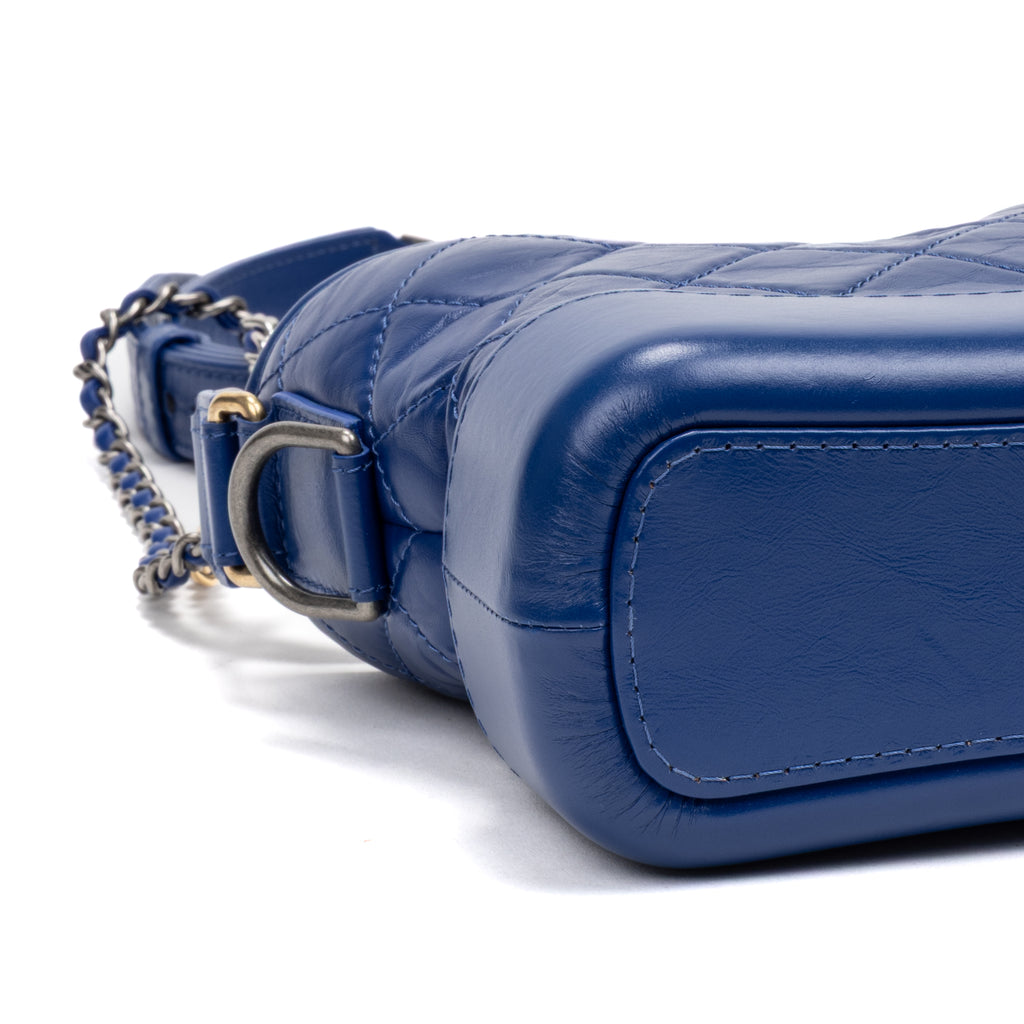 Shoulder Bag Gabrielle Hobo Bag Small Blue Quilted Age Lambskin