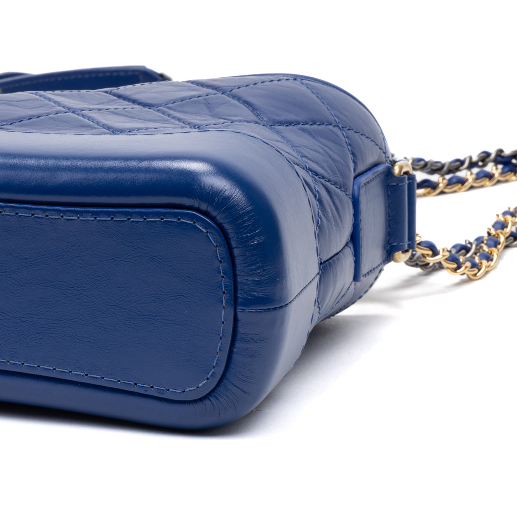 Shoulder Bag Gabrielle Hobo Bag Small Blue Quilted Age Lambskin