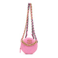 Shoulder Bag 19 Round Clutch Mini Pink Denim Quilted Canvas