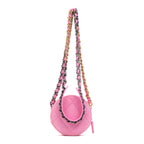 Shoulder Bag 19 Round Clutch Mini Pink Denim Quilted Canvas