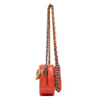 Shoulder Bag 19 Round Clutch Mini Red Quilted Lambskin