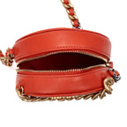 Shoulder Bag 19 Round Clutch Mini Red Quilted Lambskin