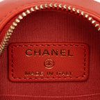 Shoulder Bag 19 Round Clutch Mini Red Quilted Lambskin