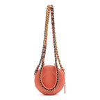 Shoulder Bag 19 Round Chain Clutch Crossbody Mini Pink Peach Lambskin Quilted Leather