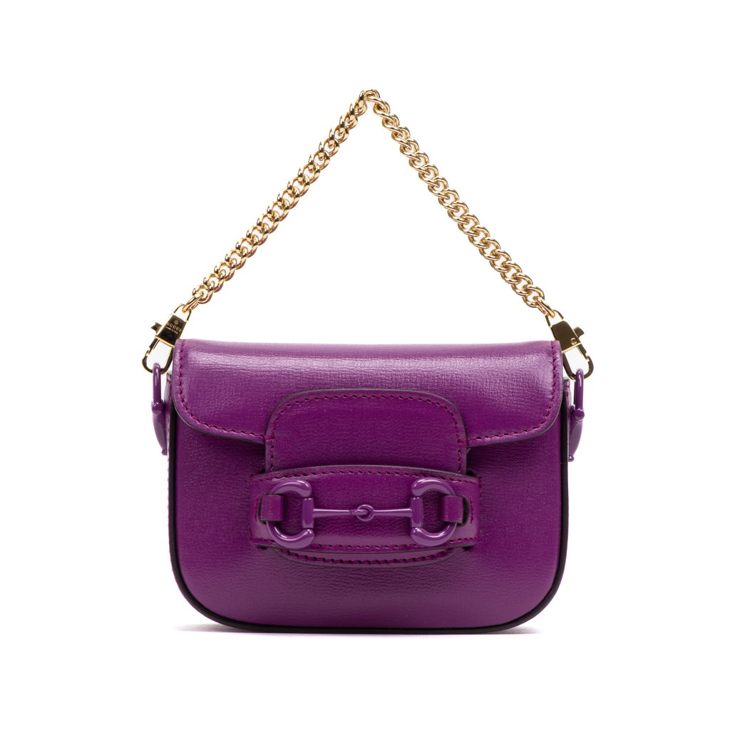 Shoulder Bag Horsebit 1955 Mini Purple Calfskin Leather