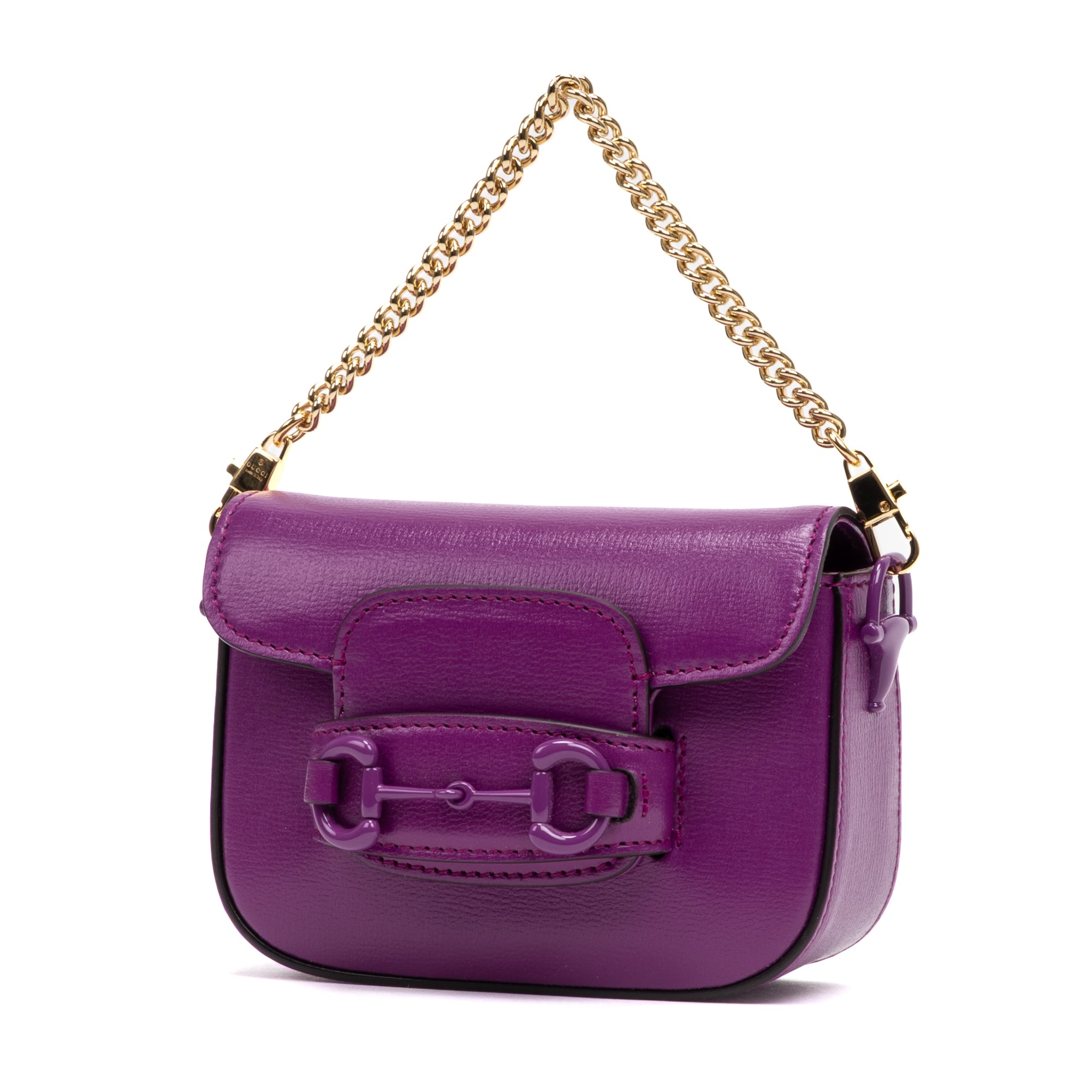 Shoulder Bag Horsebit 1955 Mini Purple Calfskin Leather