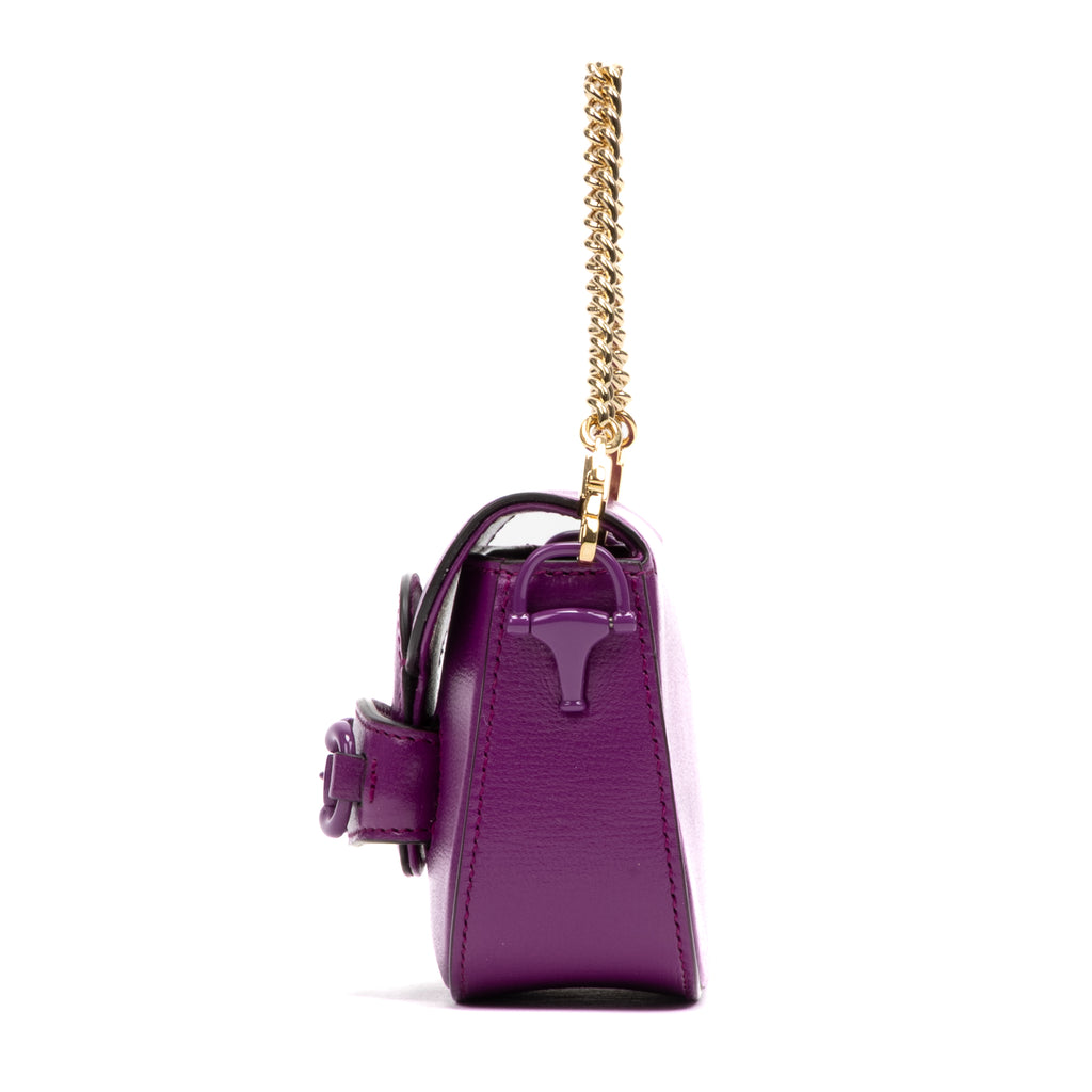 Shoulder Bag Horsebit 1955 Mini Purple Calfskin Leather