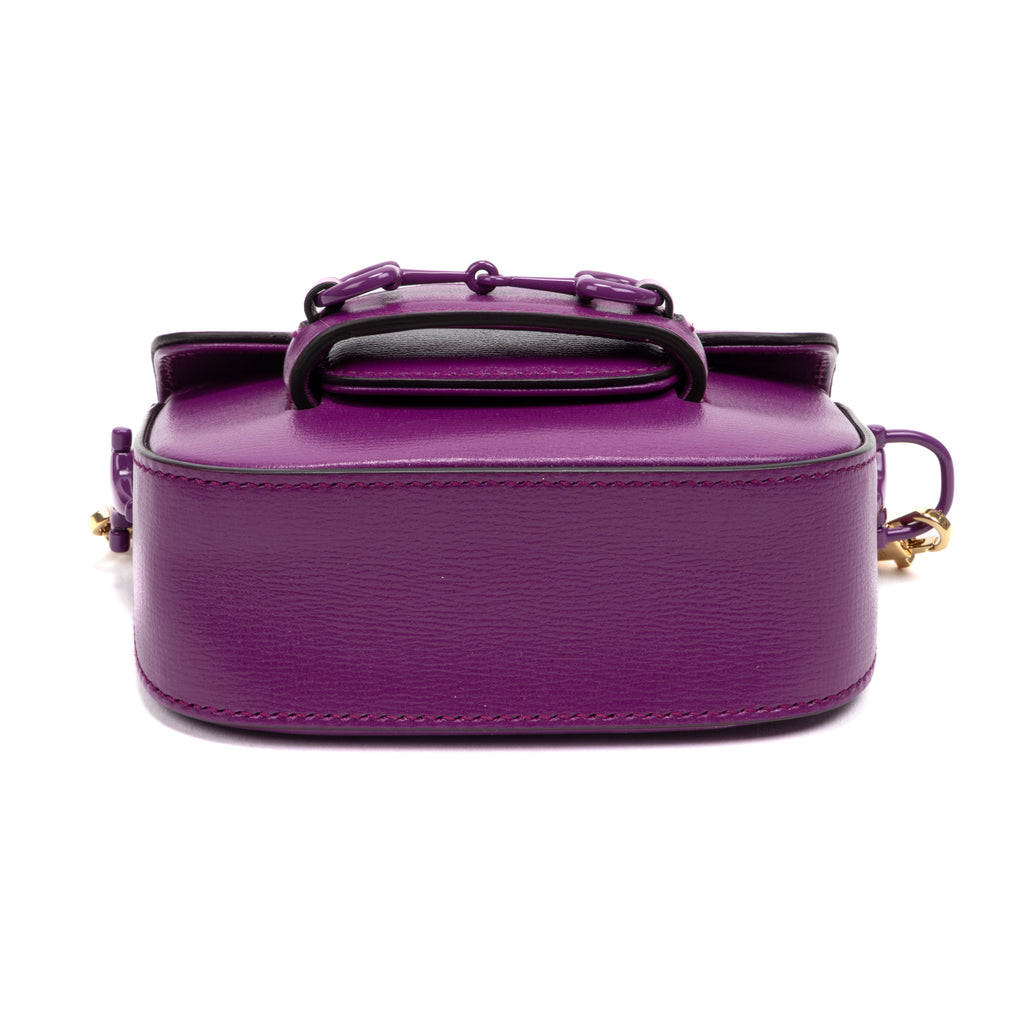 Shoulder Bag Horsebit 1955 Mini Purple Calfskin Leather
