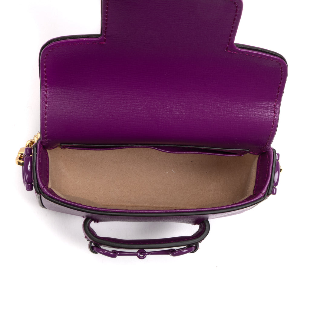 Shoulder Bag Horsebit 1955 Mini Purple Calfskin Leather