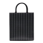 Shoulder Bag Vertical Cabas Tote Medium Black Printed Calfskin Leather