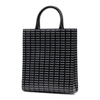 Shoulder Bag Vertical Cabas Tote Medium Black Printed Calfskin Leather