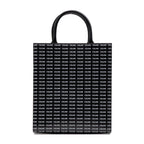 Shoulder Bag Vertical Cabas Tote Medium Black Printed Calfskin Leather