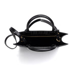 Shoulder Bag Vertical Cabas Tote Medium Black Printed Calfskin Leather