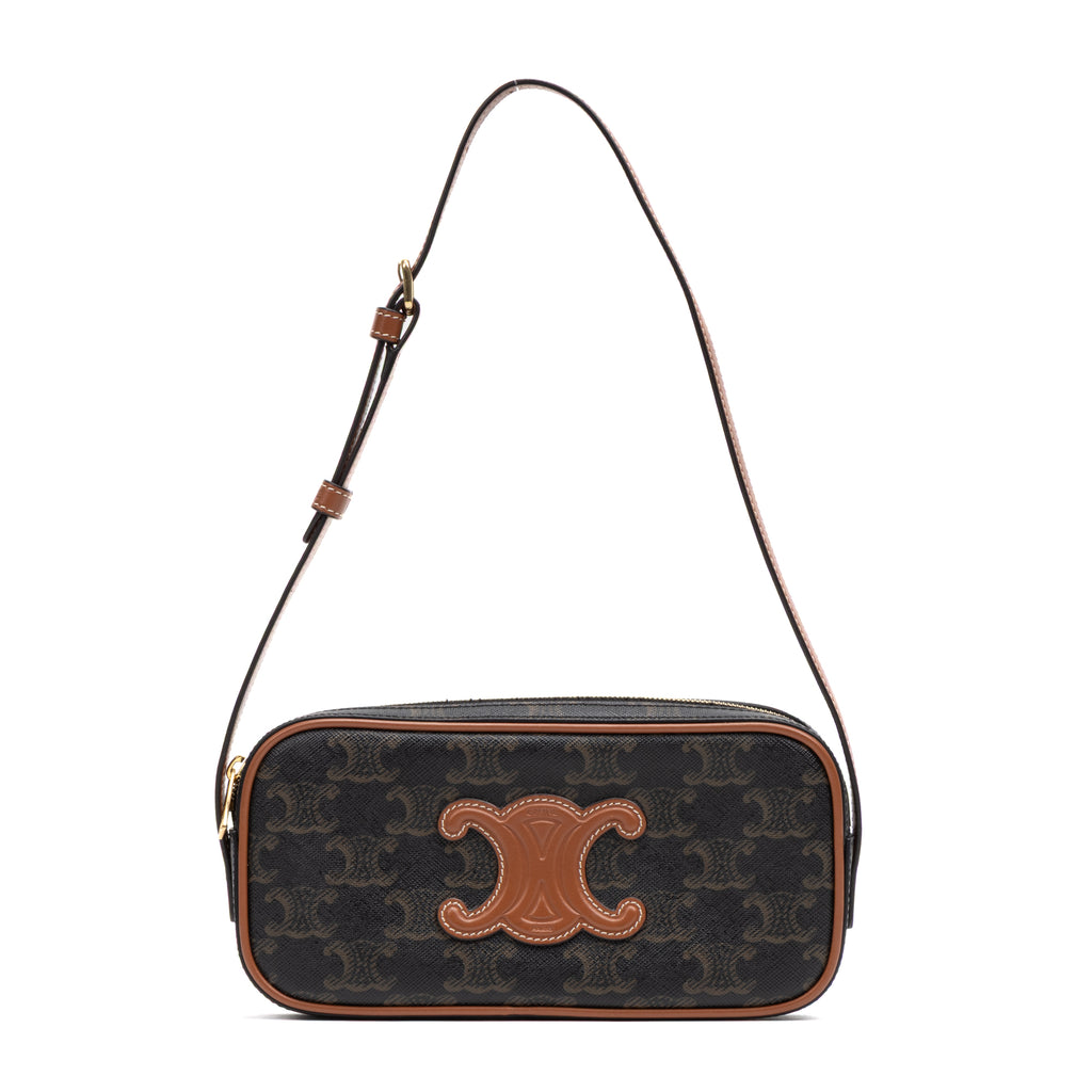 Shoulder Bag Triomphe Camera Bag Small Brown Triomphe Coated Canvas