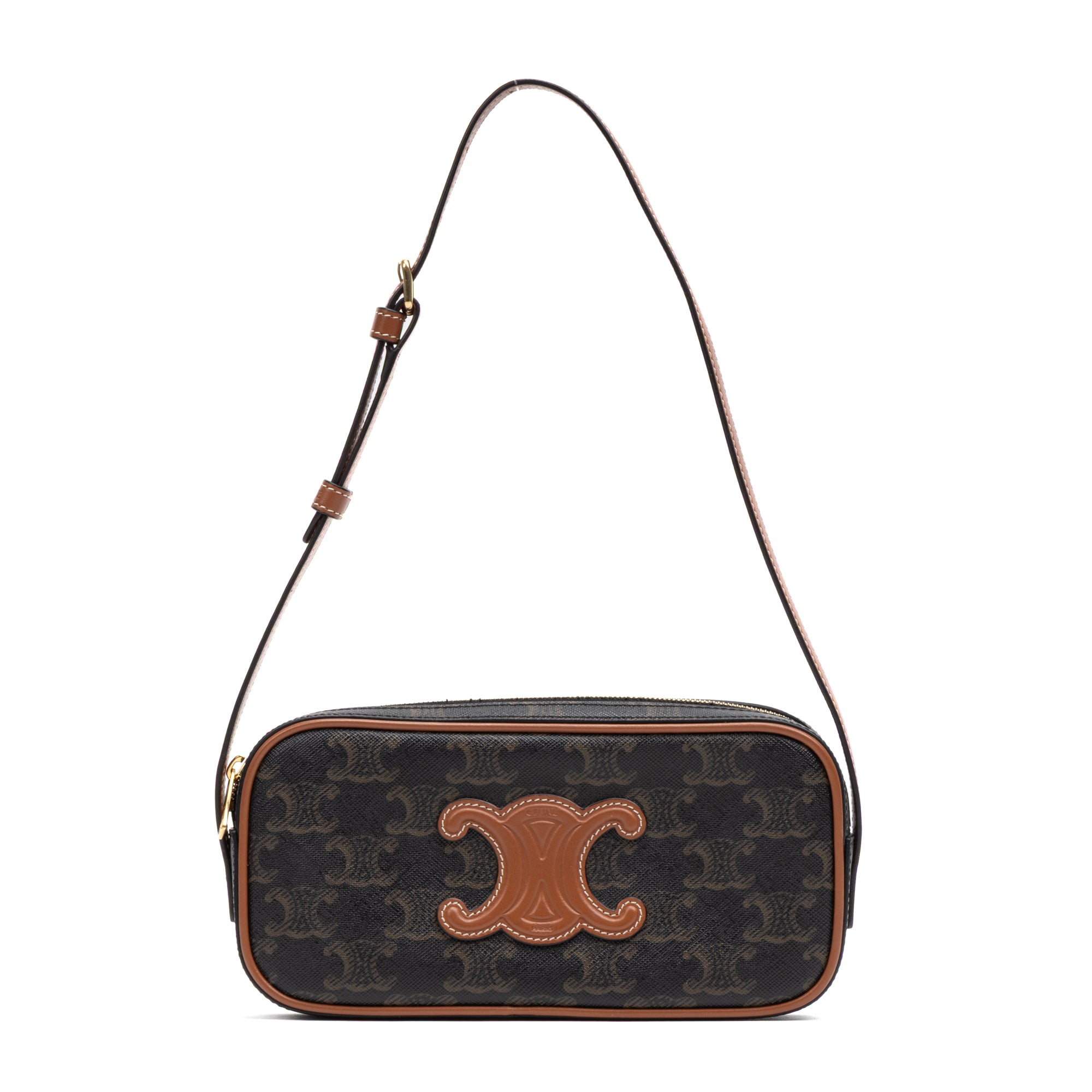 Shoulder Bag Triomphe Camera Bag Small Brown Triomphe Coated Canvas