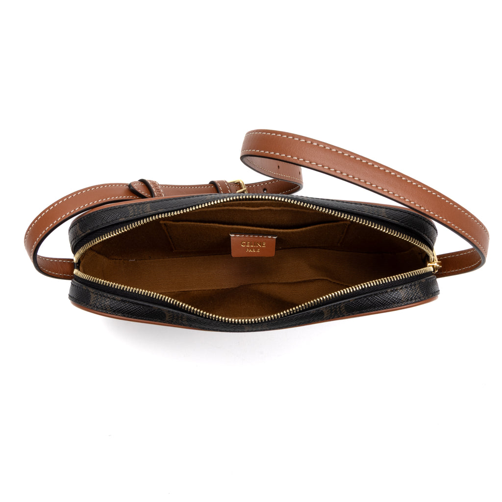 Shoulder Bag Triomphe Camera Bag Small Brown Triomphe Coated Canvas