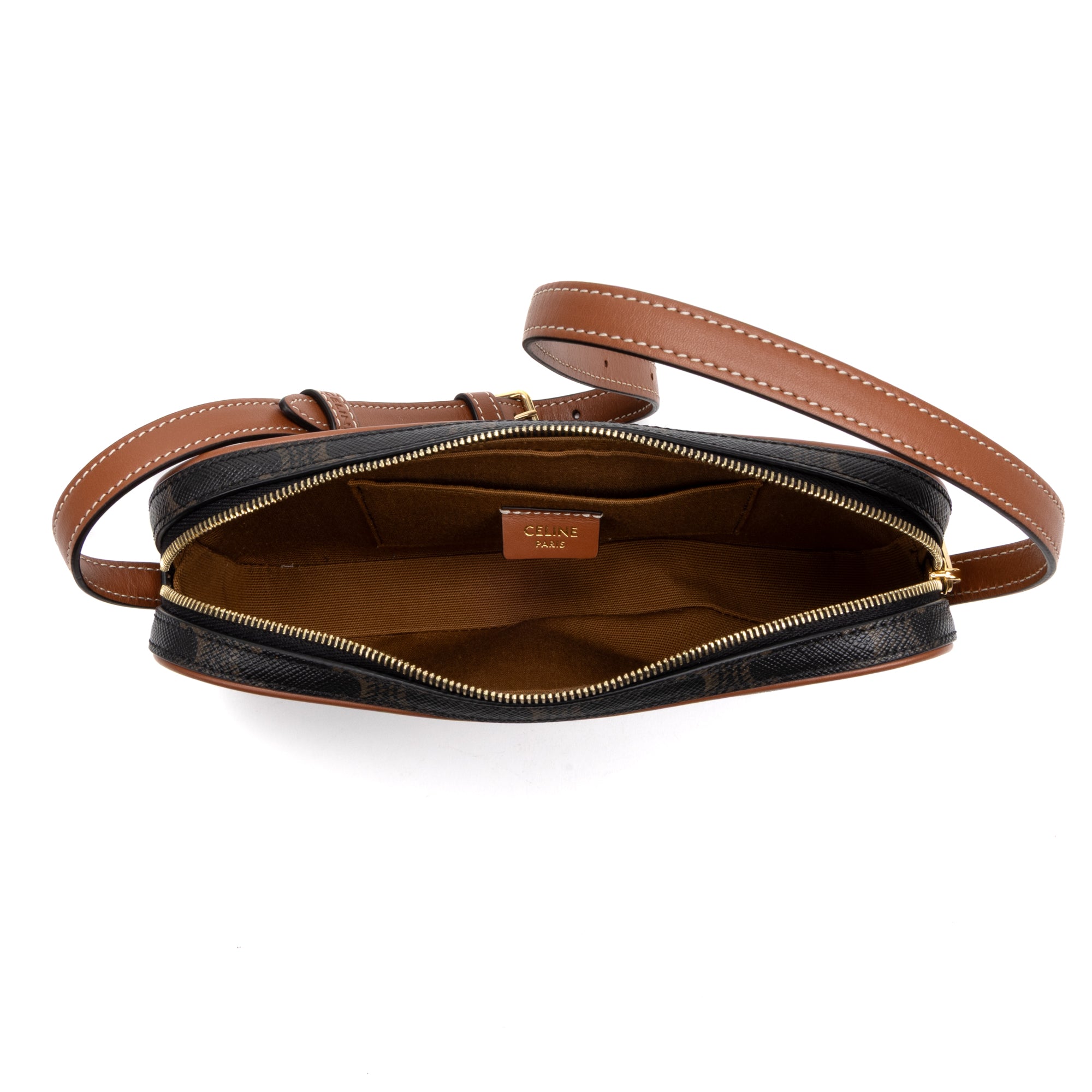 Shoulder Bag Triomphe Camera Bag Small Brown Triomphe Coated Canvas