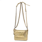 Shoulder Bag Gabrielle Hobo Bag Small Gold Aged Calfskin Quilted Leather