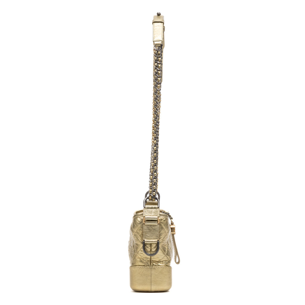 Shoulder Bag Gabrielle Hobo Bag Small Gold Aged Calfskin Quilted Leather