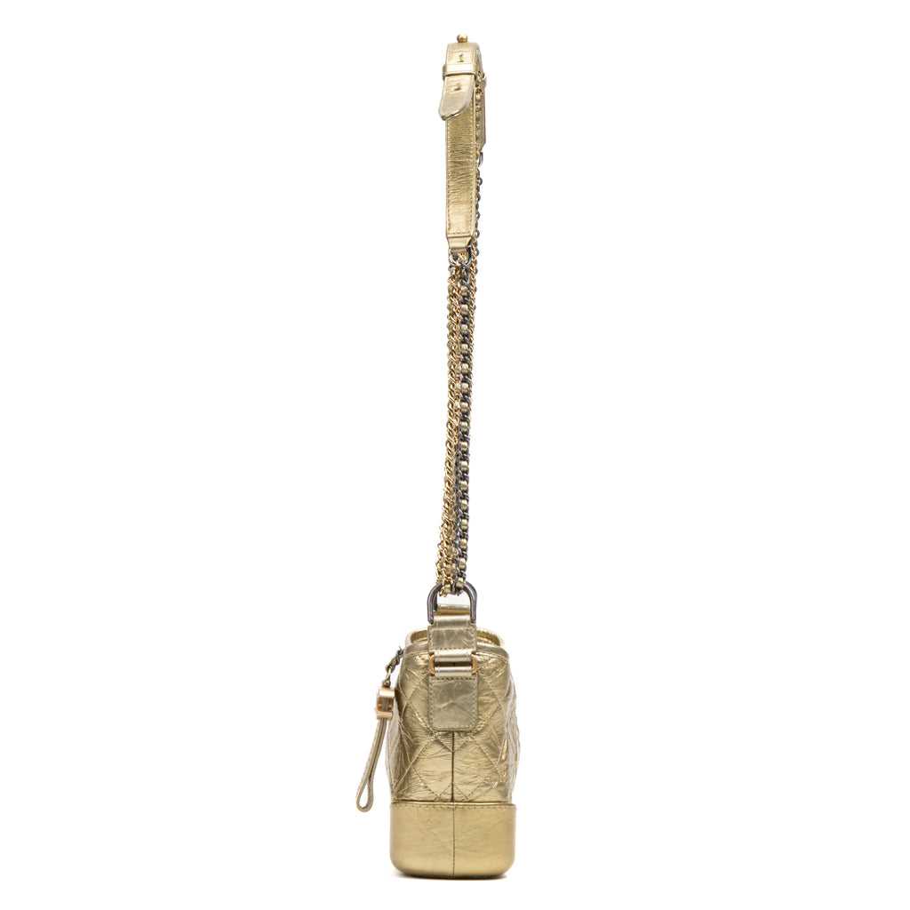 Shoulder Bag Gabrielle Hobo Bag Small Gold Aged Calfskin Quilted Leather