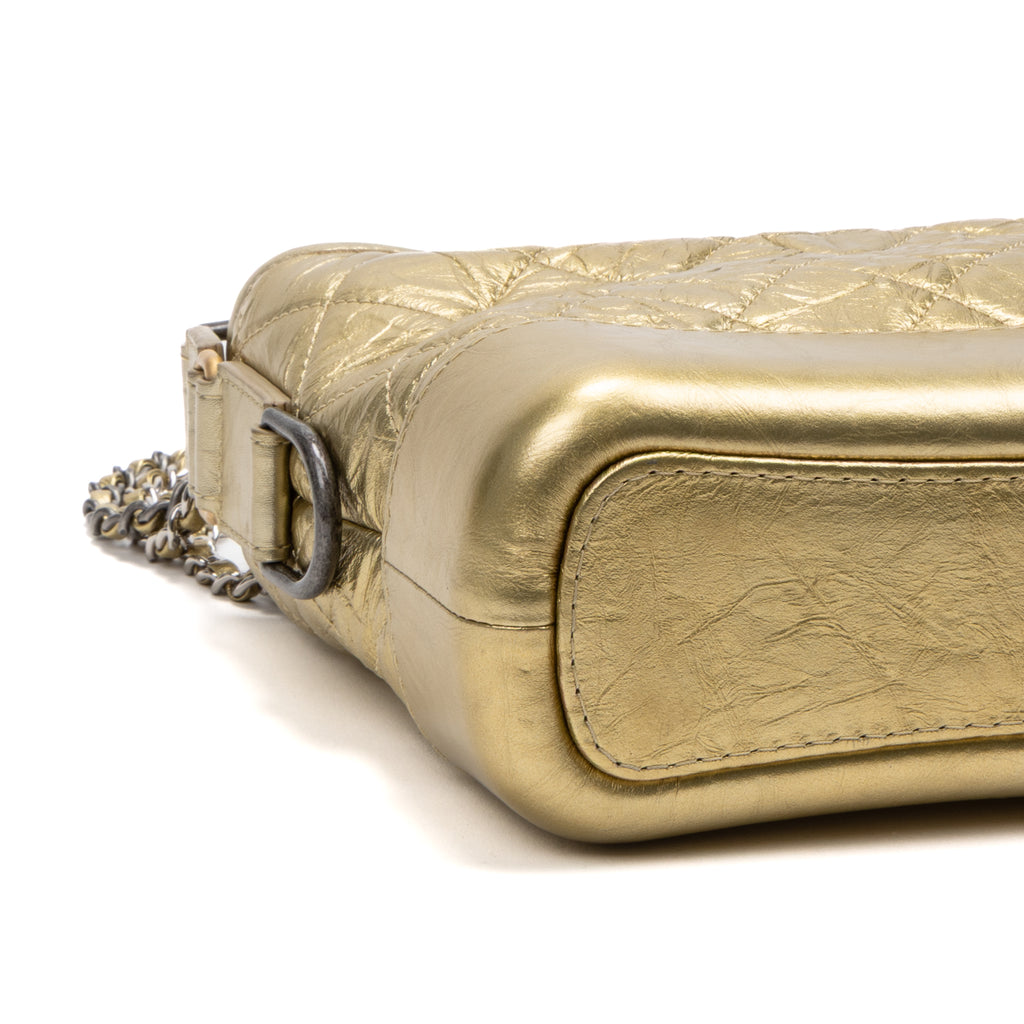 Shoulder Bag Gabrielle Hobo Bag Small Gold Aged Calfskin Quilted Leather