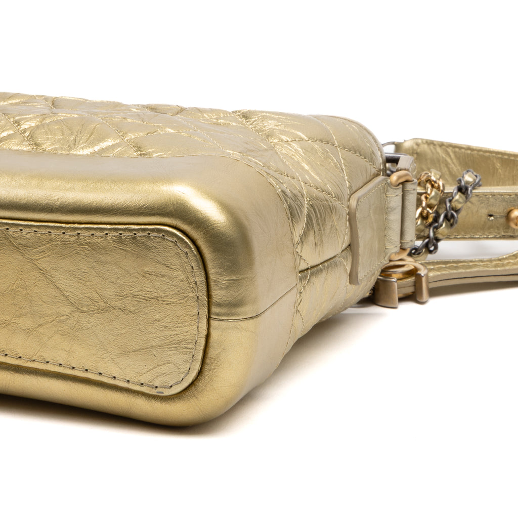 Shoulder Bag Gabrielle Hobo Bag Small Gold Aged Calfskin Quilted Leather