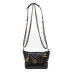 Shoulder Bag Gabrielle Hobo Embellished Small Black Aged Calfskin Quilted Leather