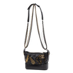 Shoulder Bag Gabrielle Hobo Embellished Small Black Aged Calfskin Quilted Leather